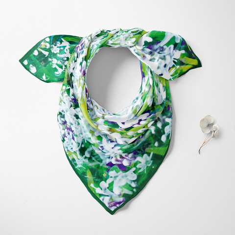 Wild Flowers Silk Twill Scarf