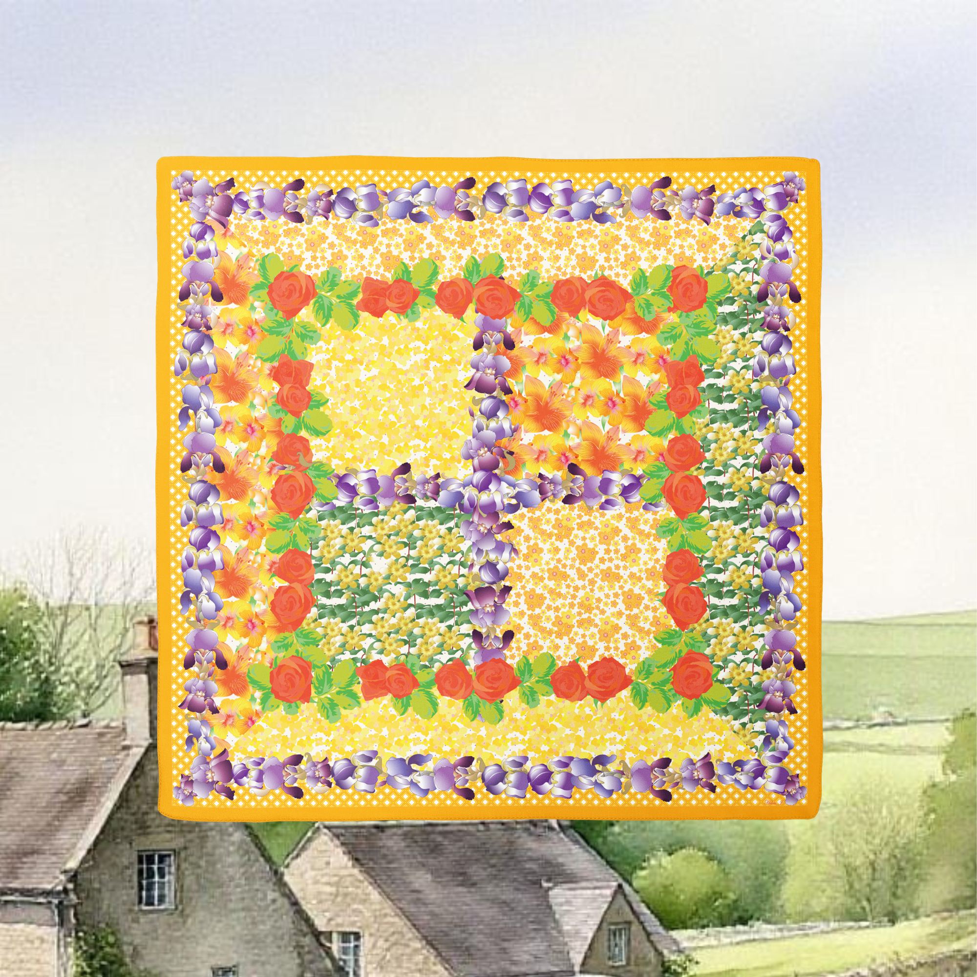 Iris Silk Twill Scarf