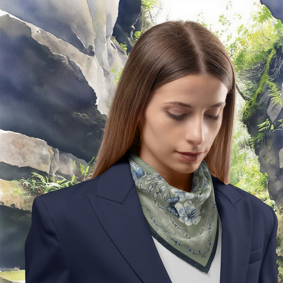 Luds Church – Floral Silk Twill Scarf