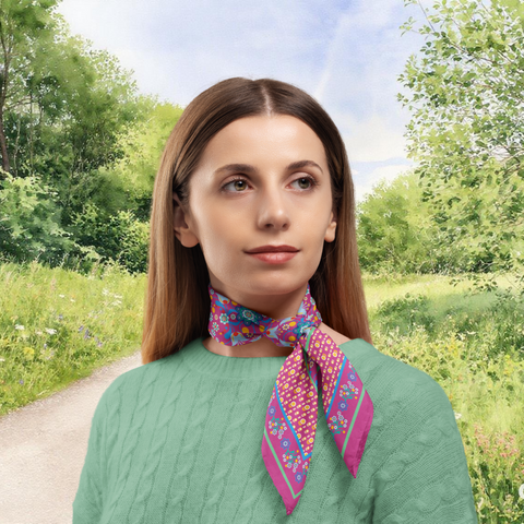 Nordic Flowers Silk Twill Scarf