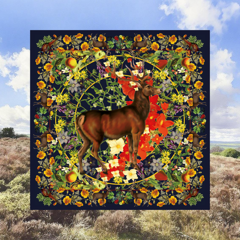Red Stag Silk Twill Scarf
