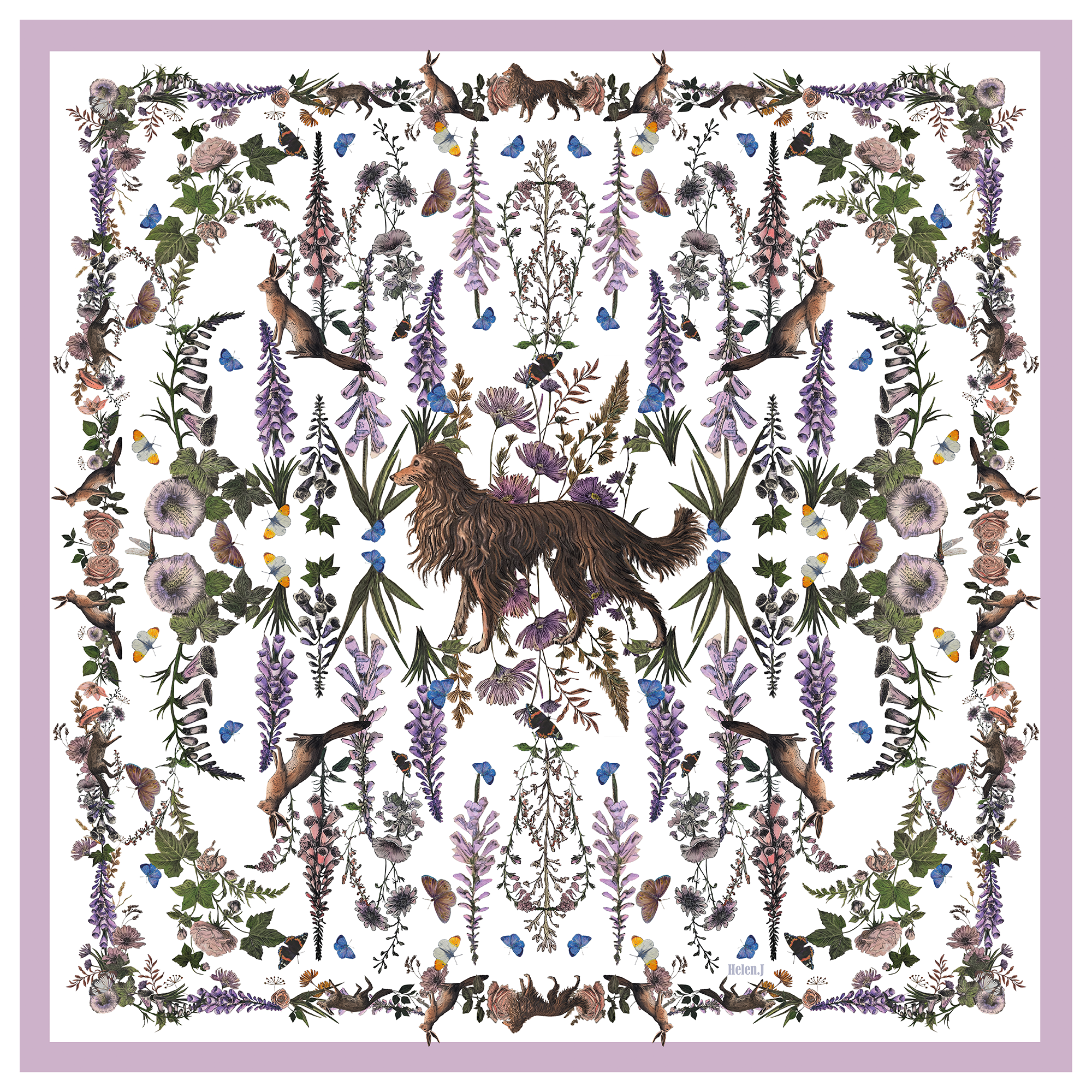 The Small-Tooth Dog Silk Twill Scarf
