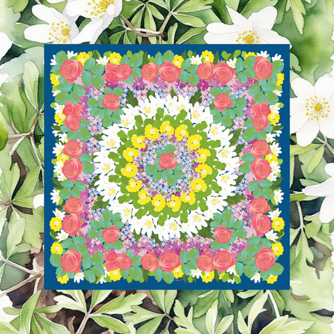 Spring Flowers Silk Twill Scarf