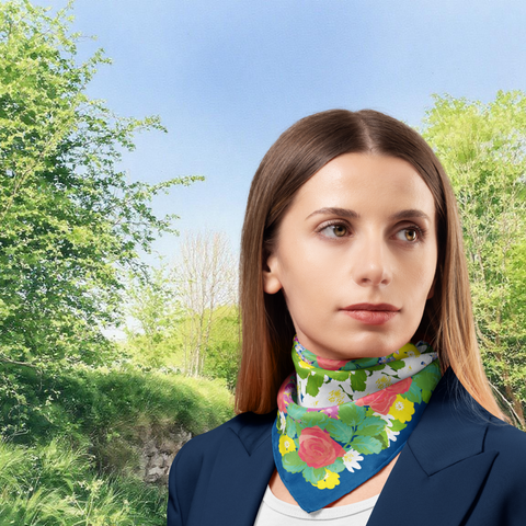 Spring Flowers Silk Twill Scarf