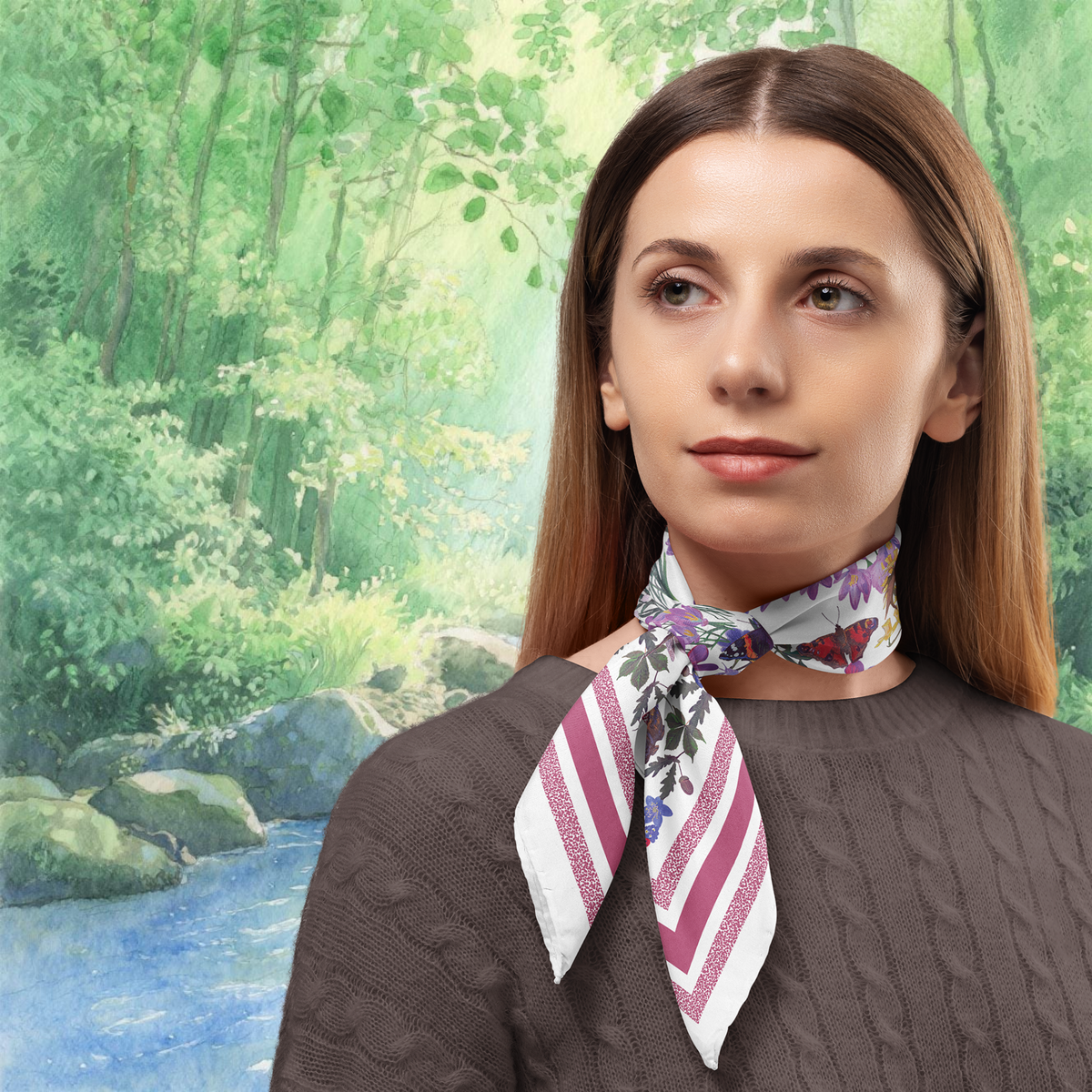 The Woodland Enchantment Silk Twill Scarf